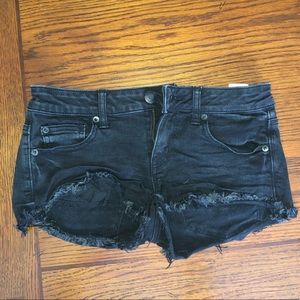 Black jean shorts